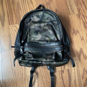 MONCLER BACKPACK CAMO/BLACK LEATHER UNISEX